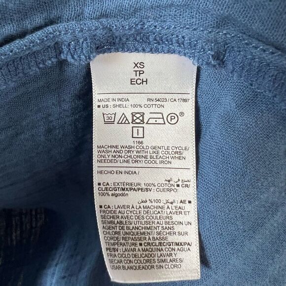 Crinkle Gauze Button Down Shirt - Picture 9 of 11